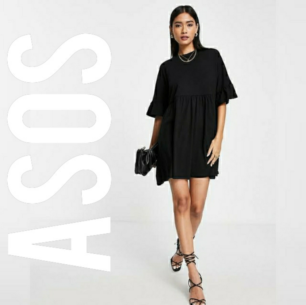 Ruffle Sleeve Babydoll Dress